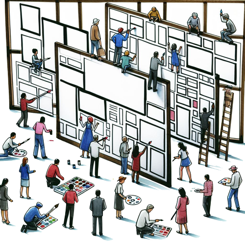 Storyboard participativo que muestra etapas del cambio